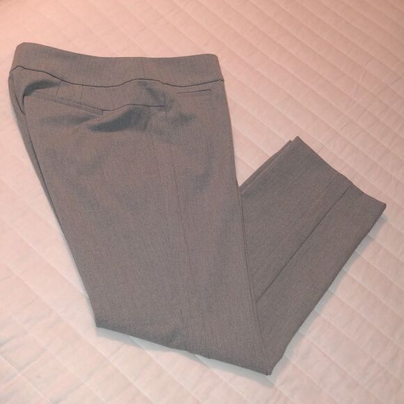 LOFT 12P Julie Straight Gray White Mini Plaid Dress Slacks Trousers - Picture 4 of 16